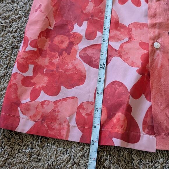 Kidsofbrokenfuture Kardi Pink Printed V-neck Logo Short Sleeve Button Shirt - Picture 4 of 8